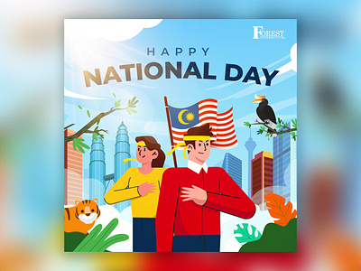 Malaysia National Day animation design graphic design greeting illustration malaysia vector