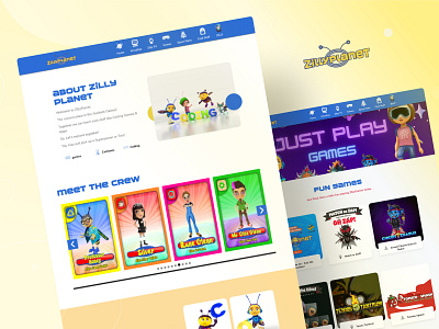 ZillyPlanet Website Design antdesk coding for kids creative learning digital learning eductional platform engaging ui fun learning game development gamified interactive learning kids app kids website design learning advanture playful ui takminaco ux design for kids