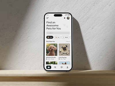 Online Pet Adoption App Concept app design mobile app mobile app design mobile app development company online pet adoption app pet adoption app ui