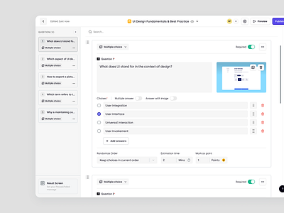 Trenning - Creating a New Quiz in SaaS LMS course education education platform internal knowledge base knowledge base learning learning management system lms product design quiz saas staff training student team training training ui ux web app web design wiki