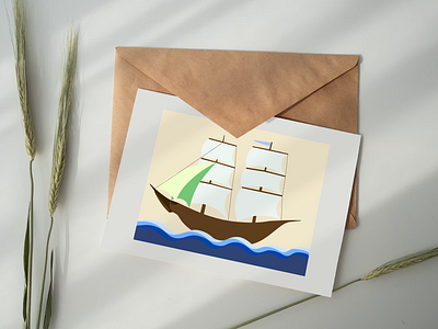 Serene voyage sailing on calm waters cartoon digital art digital drawing illustration sailing ship ship ships transportation vector vector art vector drawing vector illustration