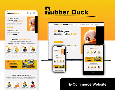 Rubber Duck - ecommerce UI/UX web design e commerce website mobile app rubber duck ui ux website yellow design