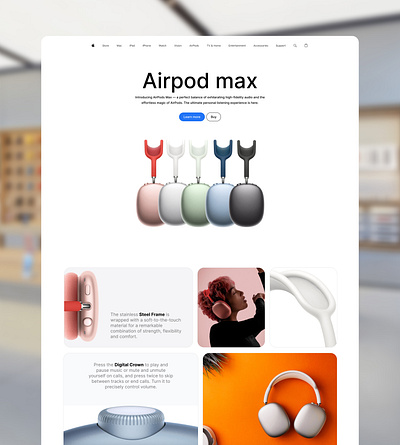 Apple Airpod Max Website airpod apple branding product design ui uiux website