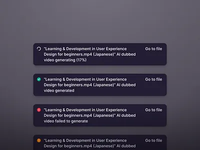 Notifications [Component] component design system figma notifications product design saas ui ui design user interface