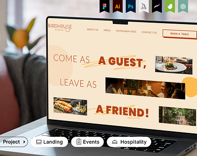 Responsive Landing Page Design for the Hospitality Business branding design graphic design illustration landing logo typography ui ux vector