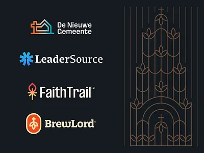 Church / faith-related logos from the portfolio brand identity design branding brew church creative logo design cross faith fire identity design illustration jeroen van eerden logo lord modern logo design visual identity design