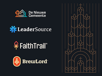 Church / faith-related logos from the portfolio brand identity design branding brew church creative logo design cross faith fire identity design illustration jeroen van eerden logo lord modern logo design visual identity design