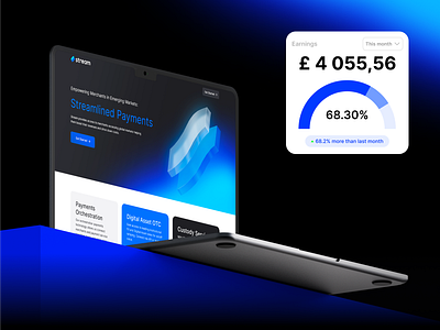 Interface for Payments platform Stream, Fintech | Lepshey 3d illustration blue design dribbble finance finance platform fintech interface interface design product product design startup statistics ui ux uxui uxui design web web design widget