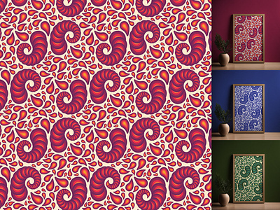 Abstract Paisleys - Pattern Design graphic design illustration paisleys pattern pattern design pattern designer patterns surface pattern surface pattern design