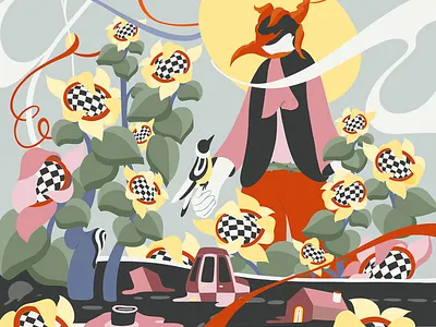 Sunflower illustration adobe graphic design illustrator sunflower illustration