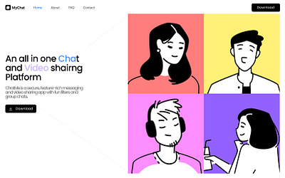 ChatMe app Landing page(Hero section) 3d animation branding graphic design hero section hero section design landing page logo mobile mobile app modern ui motion graphics social media app social media landing page ui uiux web deisgn website design