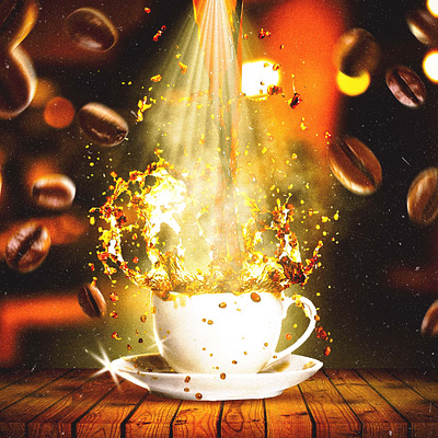 Coffexplosion advertising coffee creative design graphic design photo manipulation photoshop