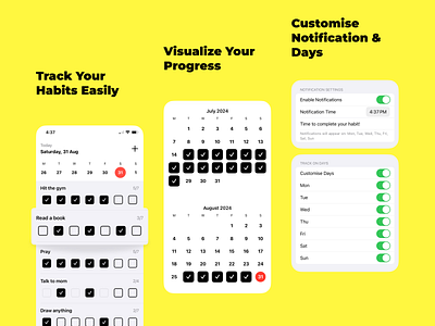 Habit - App: Your Personal Habit Companion app darkmode habit ios mobile monthly tracking weekly