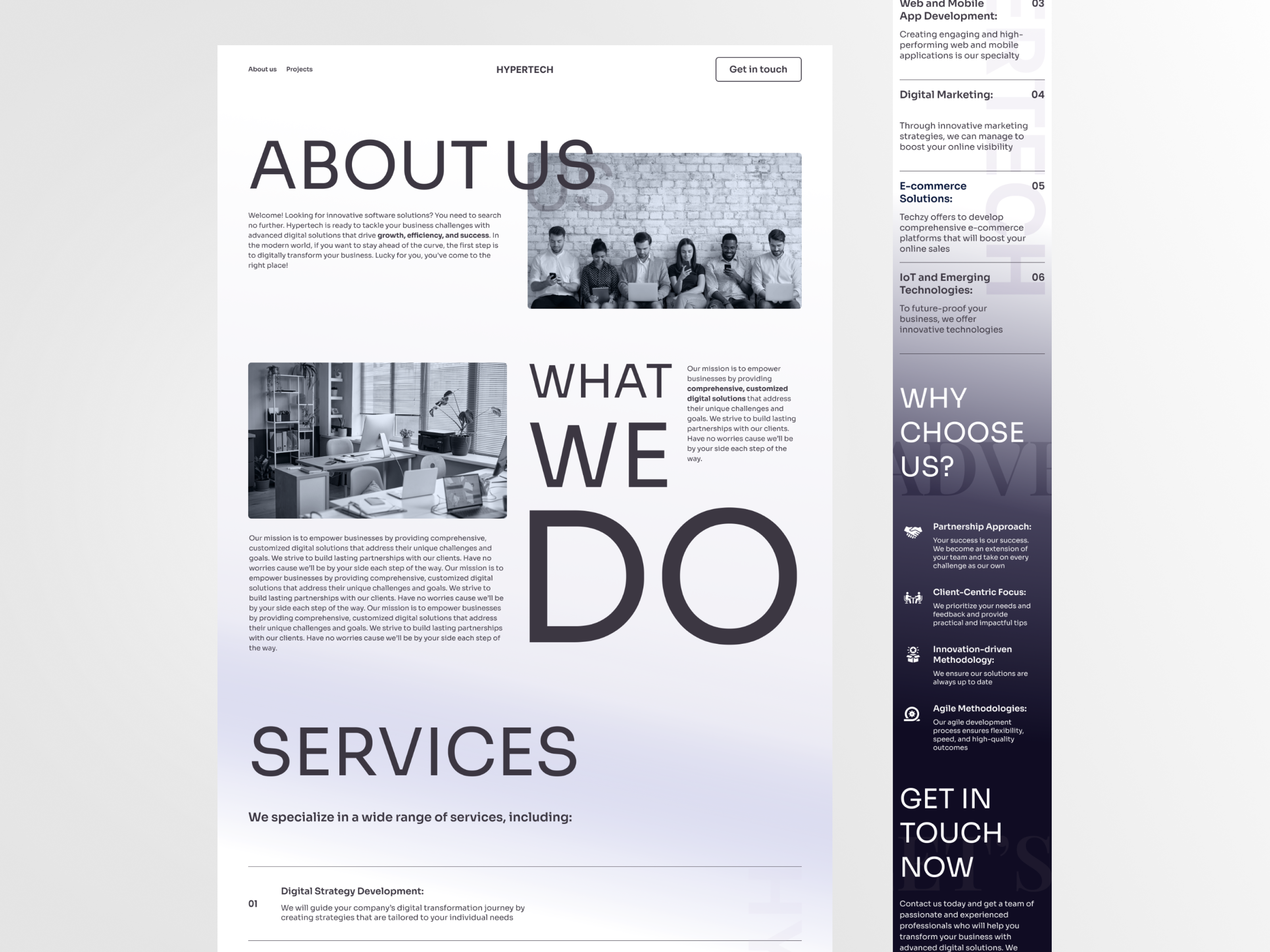 Tech company about us page adaptive landing page responsive tech company ui web design