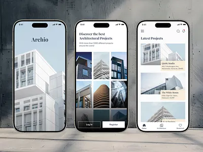 Archio Mobile App app app design archio architecture app design minimal mobile app mobile ui saas ui ui design user experience user interface ux