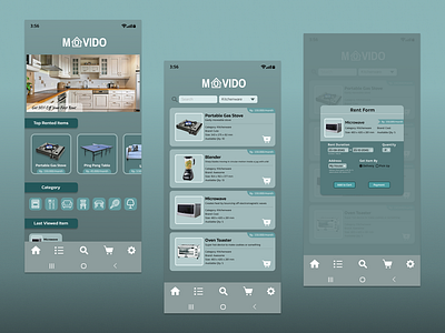 MOVIDO Rental Service App app design design mobile app ui ux