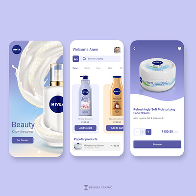 Mobile App UI Design For Cosmetic Brand app design beauty app design branding cosmetic app design cosmetic ui design creative design graphic design mobile app design mobile app ui ui ui ux ui ux design