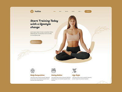 Yofito - Fitness, Yoga, & GYM UI Template Design bodybuilding coach exercise website fitness website fitness website design gym website health website healthy landing page meditation personal trainer ui design uiux web design weightloss workout web design yoga web design