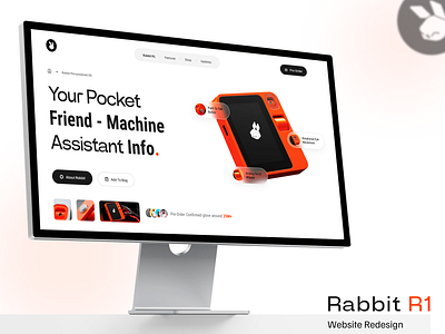 Rabbit R1 Website Redesign aiwebsite designer figma figmadesign rabbitr1 ui ux uxresearch uxui webai website websitedesign