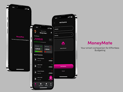 Dark-Themed Budgeting App Design animation branding graphic design motion graphics ui