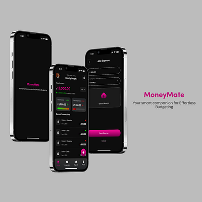 Dark-Themed Budgeting App Design animation branding graphic design motion graphics ui