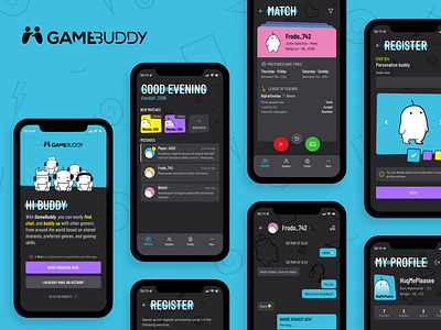 Gamebuddy branding mobile design ui ux