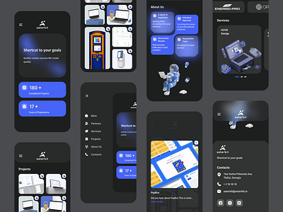 Asterbit - Mobile Responsive Page adobe xd app asterbit branding card design dribbble illustration itcompany landing page logo mobile modern responsive ui ux website