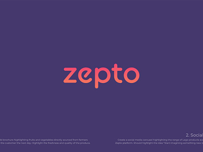 Zepto- Design creatives brand branding design graphic design