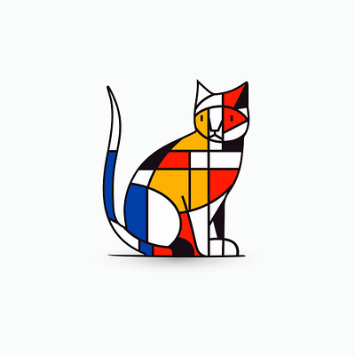 Vibrant Abstract Cat Logo design