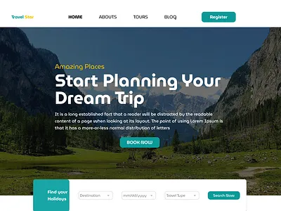 Trevel Star - UX/UI landing page uxui design