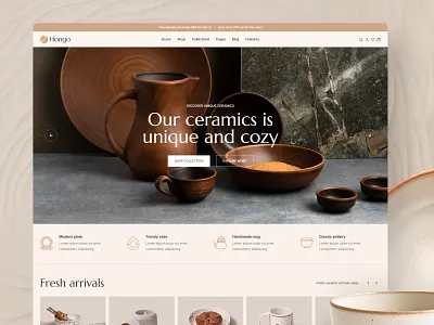 Hongo - Multipurpose Shopify Theme - Crockery Store creative crockery store design ecommerce mobile friendly modern multipurpose online shopping responsive shopify store design shopify theme