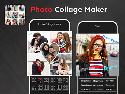 Photo Collage Maker app branding collage designs frame graphic design logo love photo photo frame text typography ui ux vector