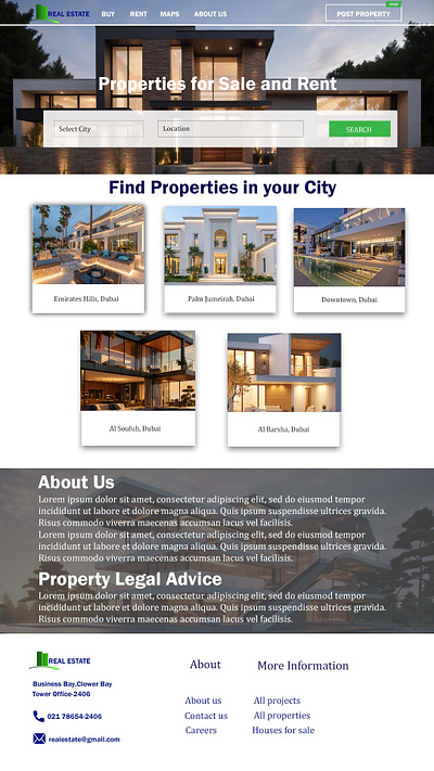 Real estate website design web design