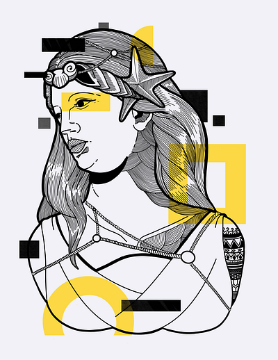 Aman Sinaya: Modern Mythos in Digital Ink art design digital geometry illustration lineart lines minimalist modern mythology philippine mythology philippines vector