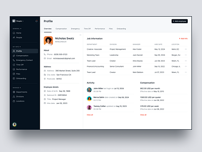 Profile Page activity branding clean creative crm dashboard design gray icons onboarding performance product design profile overview profile page ui uiux ux web web app