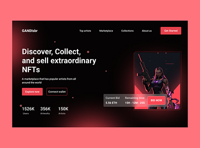 NFT Marketplace Landing Page uidesign uiux nft nftmarketplace