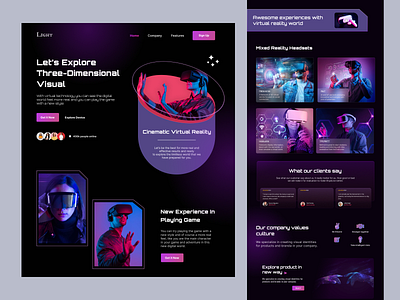 VR Gaming Platform Landing Page Concept