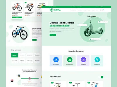 Ecommerce Website for Electric Scooter and Bike bicycle bike e commerce ecommerce landing page ecommerce website electric bike electric scooter landing page online shop online store product landing page scooter shop shopify store ui web web design website woocommerce