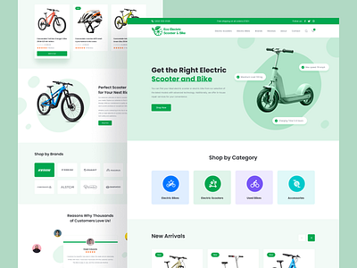 Ecommerce Website for Electric Scooter and Bike bicycle bike e commerce ecommerce landing page ecommerce website electric bike electric scooter landing page online shop online store product landing page scooter shop shopify store ui web web design website woocommerce