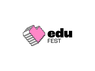 EDU Fest 3d brand design festival festival branding festival logo heart heartish logo love love logo lovely modern monogram pink simple univeristy logo university