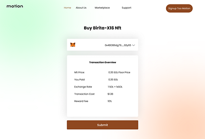 Nft marketplace: transaction overview design figma product design ui