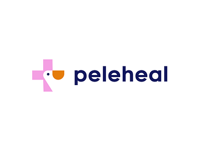 peleheal app bird branding cross design health logo medical pelican softaware welness