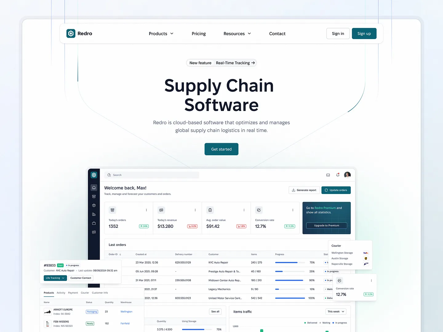 Optimized Warehouse Website Design for Supply Chain Management