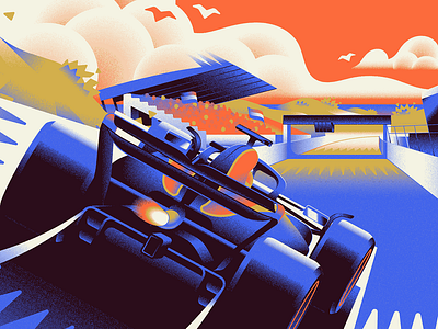 Vintage F1 Poster branding car circuit dutch f1 formula 1 grand prix illustration netherlands race racetrack racing speed