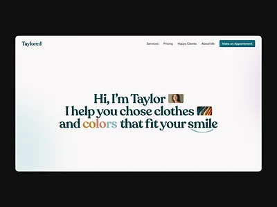 Stylist Website - Hero Header branding color design graphic design landing page stylist ui ux web design webdesign website website design