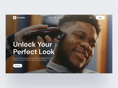 GroomGo - Hero Section app branding design graphic design illustration logo product design ui uiux ux