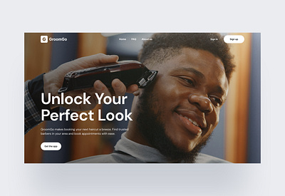 GroomGo - Hero Section app branding design graphic design illustration logo product design ui uiux ux