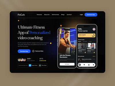 FitCult - Web Design best design branding design fitness app interaction design ui userexperiencedesign userinterfacedesign ux workout