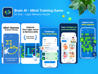 ASO for Brain AI Game Puzzle aso branding graphic design icon illustration ios