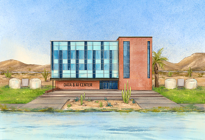 Introducing a new modular hydropower system architecture building city editorial energy exterior illustration landscape